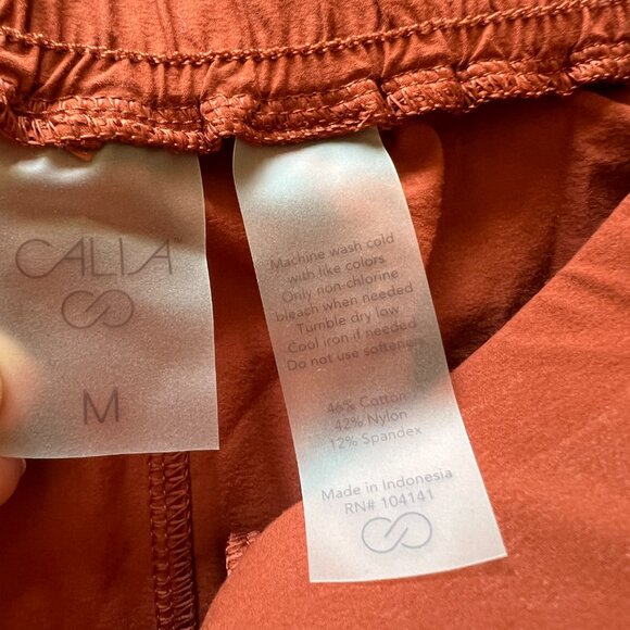 Calia Women’s M Pleated Casual Shorts Orange Slash Pockets Relaxed Fit - Picture 7 of 9